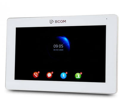 Зображення 2 Домофонний комплект Bcom BD-770FHD/T Kit White сенсорні кнопки, Колір (домофон + панель): білий + чорний