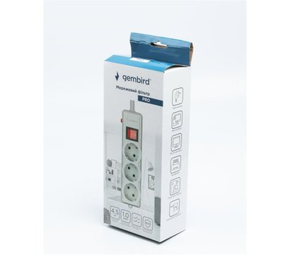 Зображення 4 Gembird Pro 4.5м, 3р, Grey - SPG3-G-15G-PRO 3 розеток