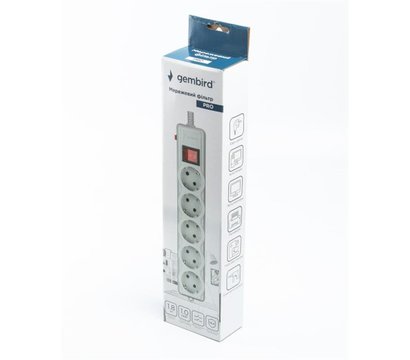 Зображення 4 Gembird Pro 1.8м, 5р, Grey - SPG5-G-6G-PRO 5 розеток