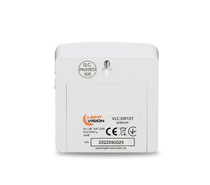 Зображення 9 Дверний дзвінок LightVision VLC-DR10T (Tuya) White безпровідний, Колір корпусу: чорний + білий
