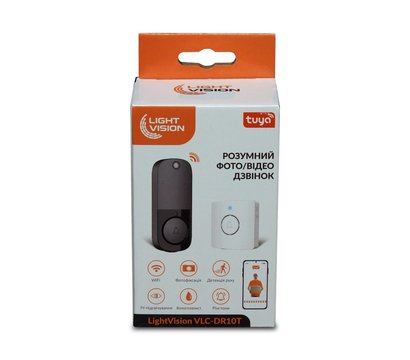 Зображення 11 Дверний дзвінок LightVision VLC-DR10T (Tuya) White безпровідний, Колір корпусу: чорний + білий