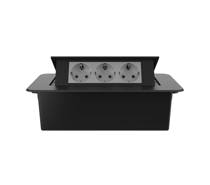 Изображение 2 Розетка Livolo VL-SHS013-EU15-B Grey in Black с заземлением