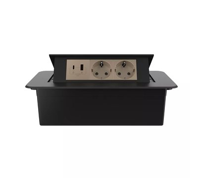 Изображение 2 Розетка Livolo VL-SHS013-FCTC-FCUA.UCAP-B Gold in Black с заземлением