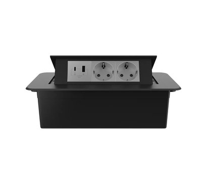 Изображение 2 Розетка Livolo VL-SHS013-FCTC-FCUA.UCIP-B Grey in Black с заземлением