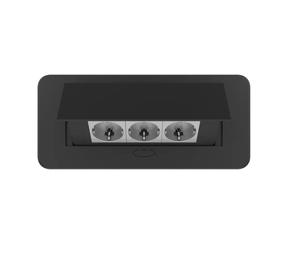 Изображение 3 Розетка Livolo VL-SHS013-EU15-B Grey in Black с заземлением