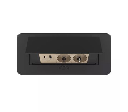 Изображение 3 Розетка Livolo VL-SHS013-FCTC-FCUA.UCAP-B Gold in Black с заземлением