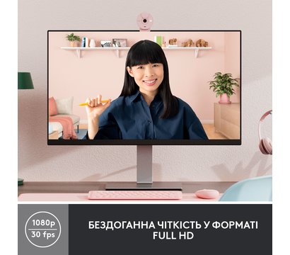 Изображение 2 Веб-камера Logitech Brio 300 Rose - 960-001448