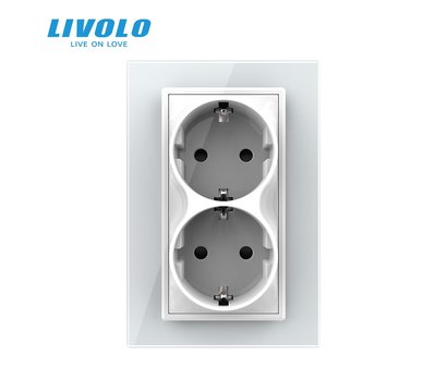 Изображение 2 Розетка Livolo VL-C7CTF16A.TF16A-WP White glass