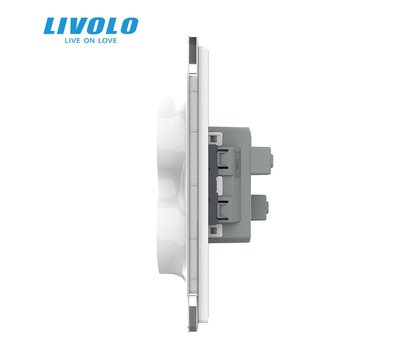 Изображение 3 Розетка Livolo VL-C7CTF16A.TF16A-WP White glass