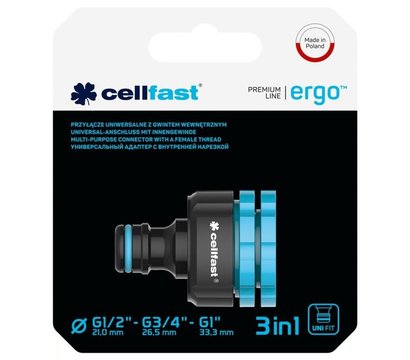Зображення 3 Конектор для шлангу Cellfast Ergo, 1/2, 3/4, 1 - 53-210