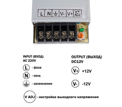 Изображение 3 Блок питания Biom TR-25-12 импульсный, Ток (А): 2.1 А