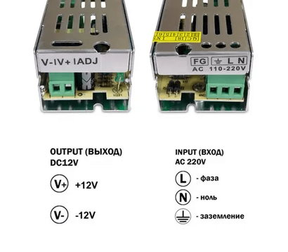 Изображение 3 Блок питания для камер Biom TR-15-12 металлический, Ток (А): 1.25 А