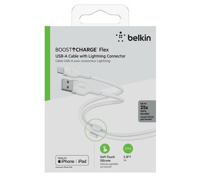 Зображення 2 Кабель Belkin USB-A - Lightning, 1m, white - CAA008BT1MWH
