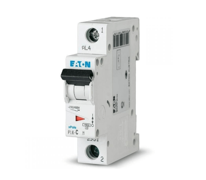 Зображення 2 Автоматичний вимикач Eaton PL6-C20/1 (1Р) C 20А 1-полюсний, Номінальний струм: 20А