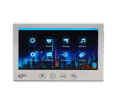Изображение 2 Домофонный комплект LightVision Amsterdam FHD White + Rio FHD Grey сенсорные кнопки, Цвет (домофон + панель): белый + серый