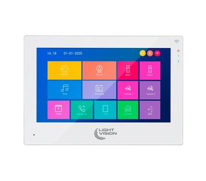 Зображення 2 Домофонна система LightVision Singapore 7" WiFi FHD White + RIO FHD Grey, Колір (домофон + панель): білий + сірий