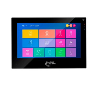 Зображення 2 Комплект відеодомофона LightVision Singapore 10" WiFi FHD Black + RIO FHD Gold, Колір (домофон + панель): чорний + золотий