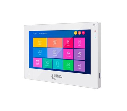 Изображение 5 Комплект видеодомофона LightVision Singapore 10" WiFi FHD White + RIO FHD Silver, Цвет (домофон + панель): белый + серебряный