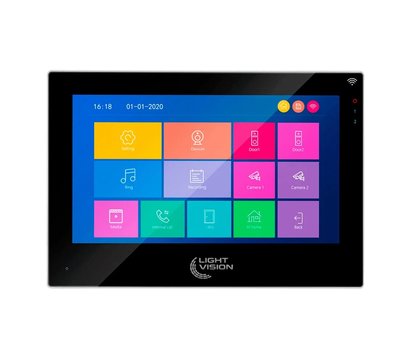 Изображение 6 Комплект видеодомофона LightVision Singapore 7" WiFi FHD Black + RIO FHD Gold, Цвет (домофон + панель): черный + золотой