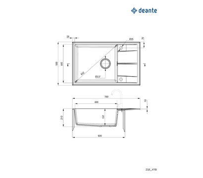 Зображення 2 Кухонна мийка Deante Eridan, ZQE_T11B