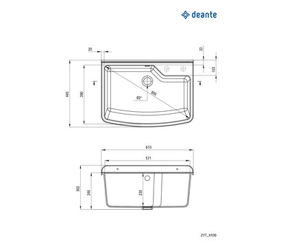 Изображение 2 Мойка для кухни Deante Garden, ZYT_310B