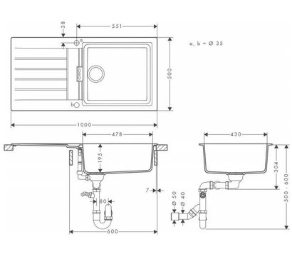 Зображення 2 Мийка для кухні Hansgrohe S52, 43358290