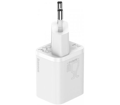 Зображення 2 Зарядний пристрій Baseus Super Si Quick Charger 1C (1USB-C) 25W White — CCSP020102