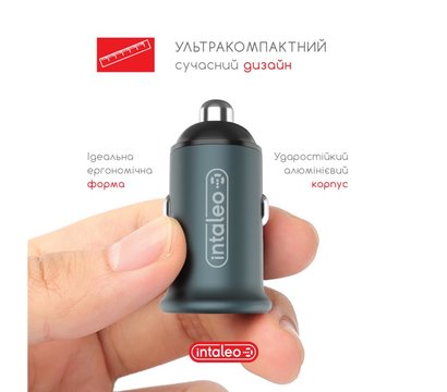 Зображення 2 Зарядний пристрій Intaleo CCGQPD250 (2USB, 3A) Grey — 1283126559518