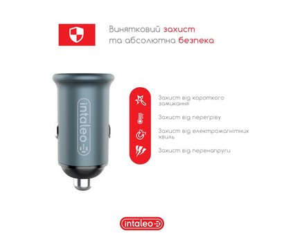 Зображення 3 Зарядний пристрій Intaleo CCGQPD250 (2USB, 3A) Grey — 1283126559518