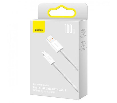 Зображення 4 Кабель Baseus Dynamic USB-USB Type-C, 20V/5A, 100W, 1м White — CALD000602