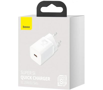 Зображення 5 Зарядний пристрій Baseus Super Si Quick Charger 1C (1USB-C) 25W White — CCSP020102