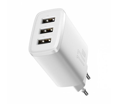 Изображение 4 Зарядное устройство Baseus Compact (3USB, 3.4A) 17W White — CCXJ020102