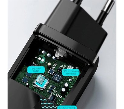Зображення 8 Зарядний пристрій Baseus GaN2 Lite Quick Charger (1USB, 1Type-C) QC/PD, 5A, 65W Black — CCGAN2L-B01