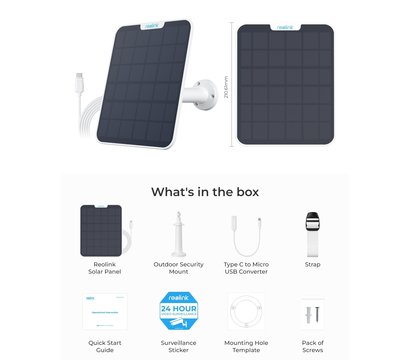 Зображення 2 Сонячна батарея Reolink Solar Panel 2 White на 6 Вт
