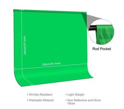 Зображення 2 Фон для фото Puluz PU5207G green Chroma Key 2х2м