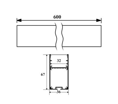 Зображення 4 LED світильник Ledua N44-600 21,6W 2160lm 6500k 220V Black на 21.6 Вт