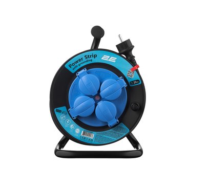 Зображення 11 2E 2E-CR4315IP44M20, 3G*1.5мм, 20м, Black 4 розеток