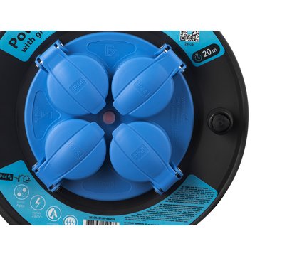 Зображення 12 2E 2E-CR4315IP44M20, 3G*1.5мм, 20м, Black 4 розеток