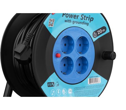 Зображення 6 2E 2E-CR4315IP20M20, 3G*1.5мм, 20м, Black 4 розеток