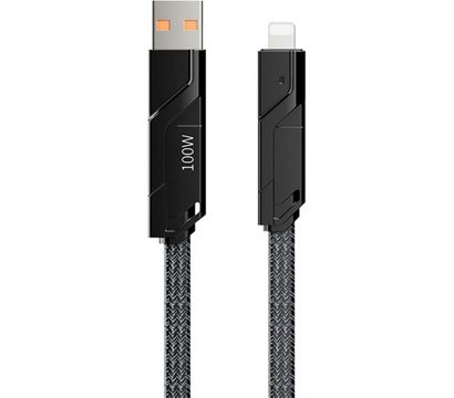 Зображення 2 Кабель Proda PD-B96th USB/USB Type C - Lightning/USB-C 100W, 1.5м, Black - PD-B96th-BK