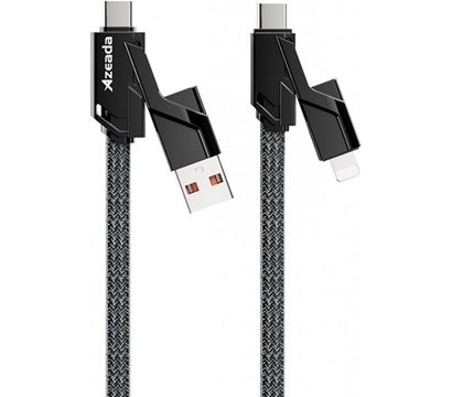 Зображення 3 Кабель Proda PD-B96th USB/USB Type C - Lightning/USB-C 100W, 1.5м, Black - PD-B96th-BK