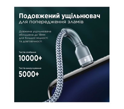 Зображення 7 Кабель Remax Jany Series 3в1 USB to Type-C/Lightning/Micro-USB Silver - RC-124TH