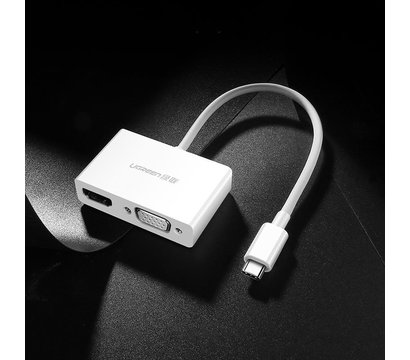 Зображення 4 Адаптер Ugreen MM123 USB Type-C - HDMI+VGA, White - 30843