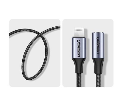Зображення 4 Адаптер Ugreen US211 Lightning - 3.5 мм , Gray - 30756