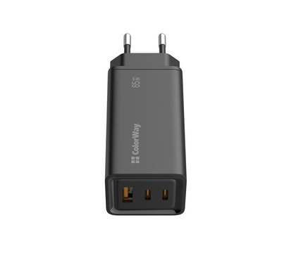Зображення 2 Зарядний пристрій ColorWay GaN3 Pro Power Delivery (2USB Type-C PDx3A;1USBx3A) Black — CW-CHS039PD-BK