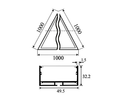 Изображение 2 Светодиодный LED светильник Ledua Дельта треугольник 72W 5400lm 4000K 220V Black