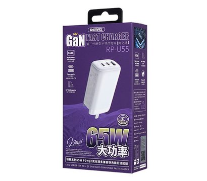 Изображение 5 Зарядное устройство Remax Ligil Series 65W PD + QC Fast Charger White — RP-U55