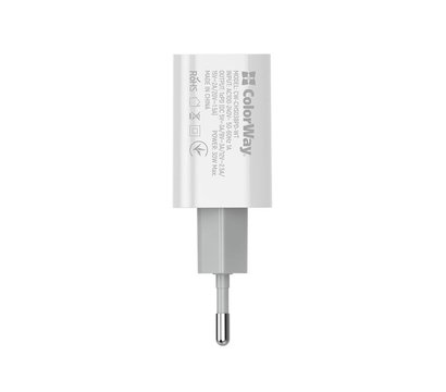 Зображення 6 Зарядний пристрій ColorWay Power Delivery Port PPS USB Type-C (30W) White — CW-CHS038PD-WT