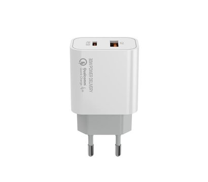 Изображение 7 Зарядное устройство ColorWay Power Delivery Port PPS (Type-C PD + USB QC3.0) (30W) White — CW-CHS037PD-WT