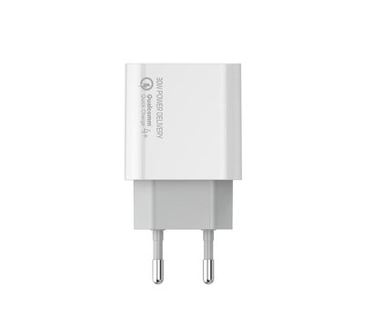 Зображення 7 Зарядний пристрій ColorWay Power Delivery Port PPS USB Type-C (30W) White — CW-CHS038PD-WT